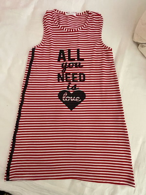 Girls' dress for 12 years old like new, elastic cotton, white and red
