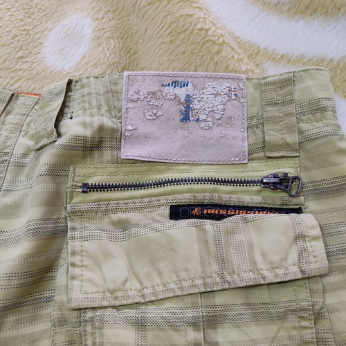 Original Jeans Mississippi men's bermuda shorts used, 100% cotton, green, size L
