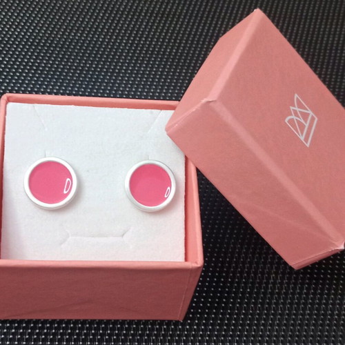 Prigipo Palette Large earrings pink coral silver 925 new