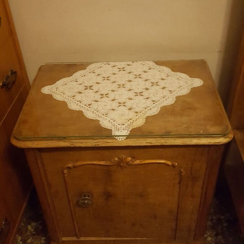 Vintage bedroom set used with double bed, nightstands and dressing table