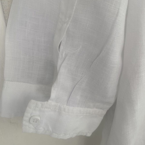 Oxford Company long women's linen shirt, white, size L