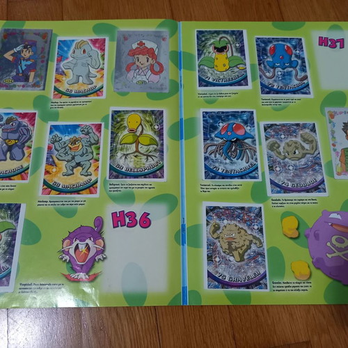 Collectible Pokemon sticker album like new, nearly complete