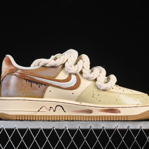 Nike Air Force 1 Milk Coffee Bear new hand-painted sneakers