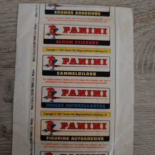 Panini Smash Hits 1987 packs used, Italian and English edition