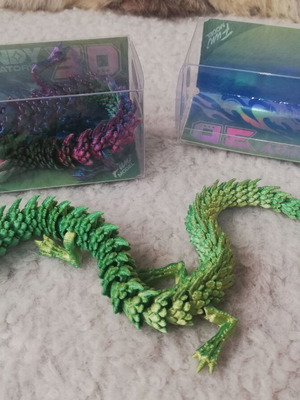 3D Printed Dragons new, set of two, iridescent colors