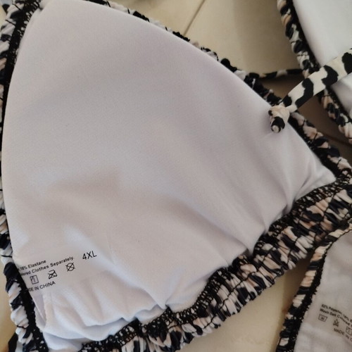 Swimsuit set new 4XL black and white high waist bikini