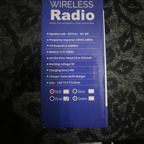 Wireless Radio new with FM, Bluetooth speaker, memory card slot