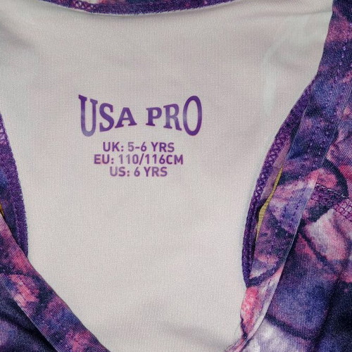 Girls' Gymnastics Bustier like new, size 5-6 years, purple with mermaid design