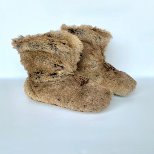 Pottery Barn PB Teen Wolf Booties slippers synthetic fur new size XL