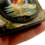 Vintage Russian Lacquered Jewelry Box like new, hand-painted USSR 60s