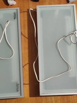 Aluminum shelves with hidden lighting like new, frosted glass, max 10 kg