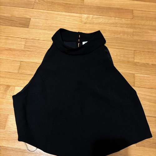 Zara sleeveless halter neck crop top size Small new black