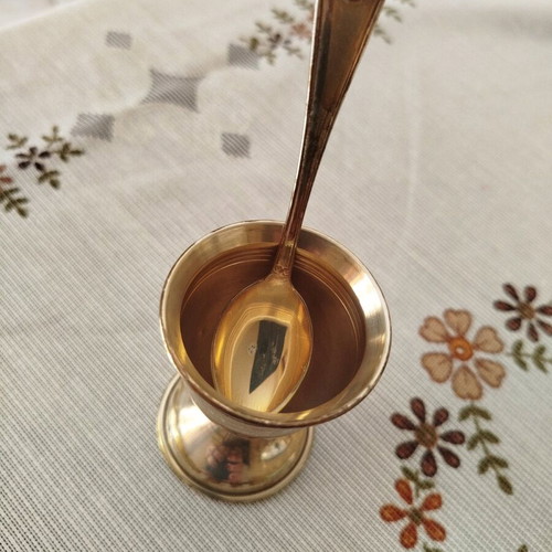 Egg cup with spoon silver 41g like new