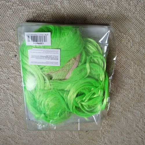Green carnival wig used