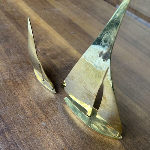 Brass sailboat set
