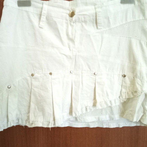 Mini skirt white L like new, summer, low waist
