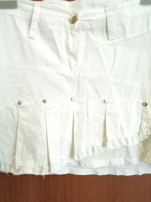 Mini skirt white L like new, summer, low waist