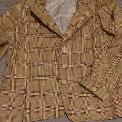 Spring suit set jacket and skirt like new, beige and brown, size 4XL