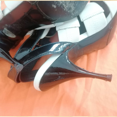Karen Millen leather pumps used, black and white, size 37 EU