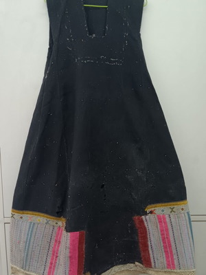 Traditional collectible wool dress without collar used, with wear