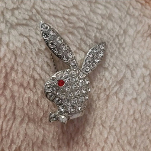 Authentic Playboy pin like new, red and silver