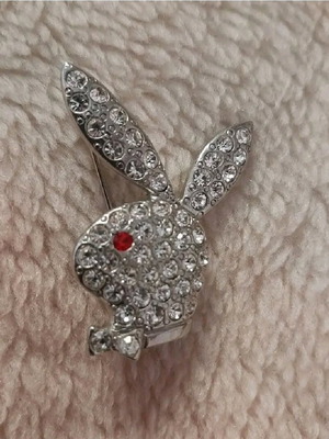 Authentic Playboy pin like new, red and silver