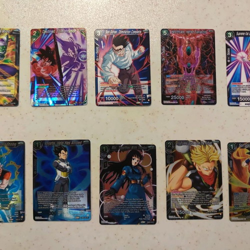 Dragon Ball Super cards used, 18 pieces, silver foil-holo