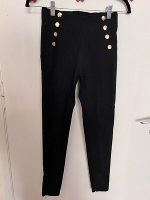 Black pants with decorative buttons, like new, size S