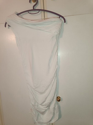 One-shoulder dress white like new, size S
