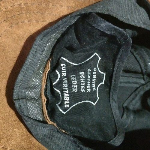 Leather jockey cap used, brown, size M