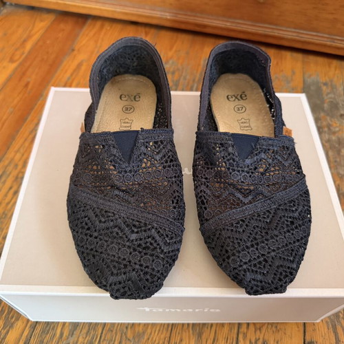 Exe flat espadrilles used, lace, size 37, blue