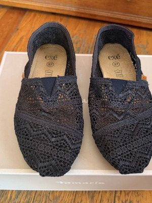 Exe flat espadrilles used, lace, size 37, blue