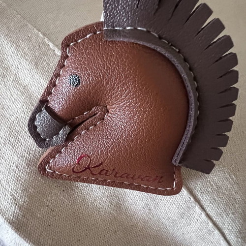 Karavan charm keychain, vegan leather