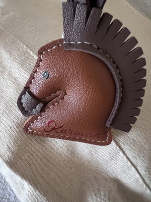 Karavan charm keychain, vegan leather