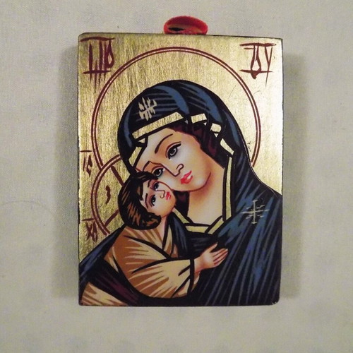 Small handmade Panagia icon used