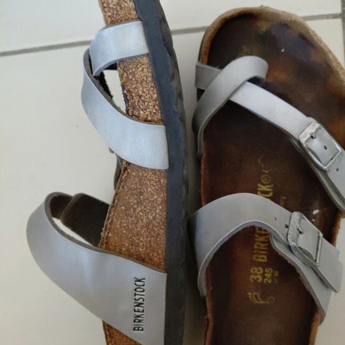 Birkenstock Mayari sandals, silver grey, size 38