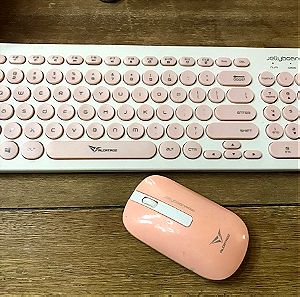 Πληκτρολόγιο ασύρματο ροζ και ποντίκι σετ. Alcatroz, Pink keyboard and mouse set ALCATROZ.