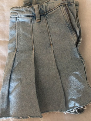 Tally denim skirt with shorts back, size S