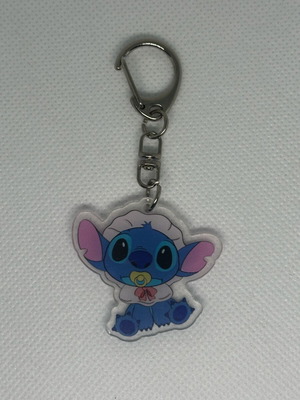 Stitch keychain new with plastic cover blue