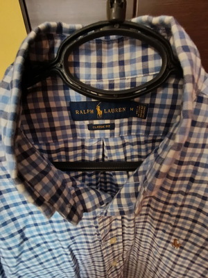 Ralph Lauren ανδρικό ριγέ πουκάμισο καινούργιο, 100% βαμβακερό, μέγεθος M