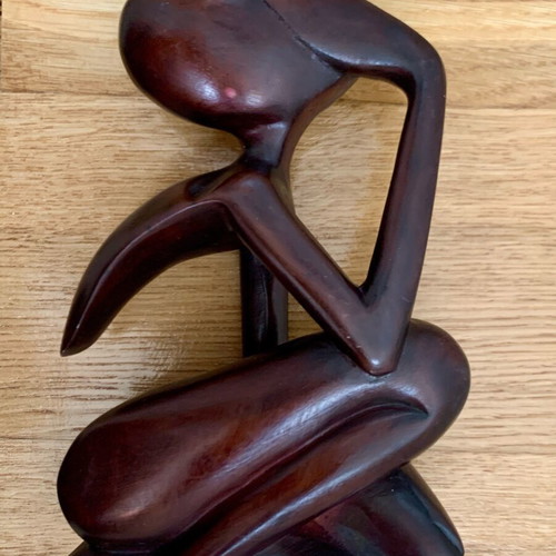 Handmade Asian Figurine Carved from Fish Bone Like New