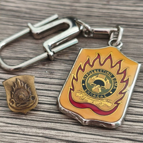 Fire Department Keychain and Pin set like new