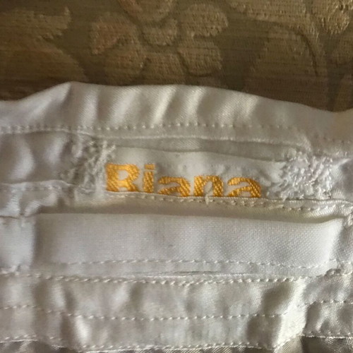 White women's silk kimono with handmade embroidery, size L like new