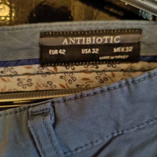 Chino pants used, size L, blue