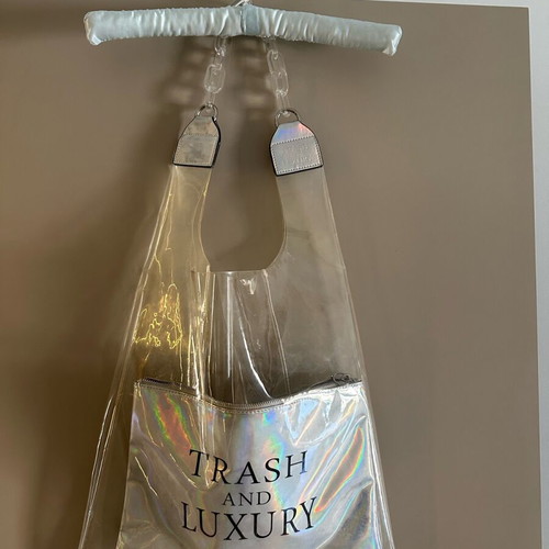 Trash & Luxury bag new transparent with silver iridescent pouch