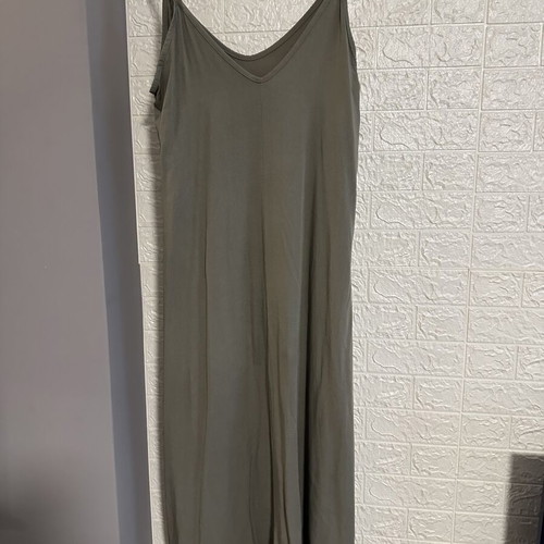 Long khaki dress viscose like new, sizes S to L