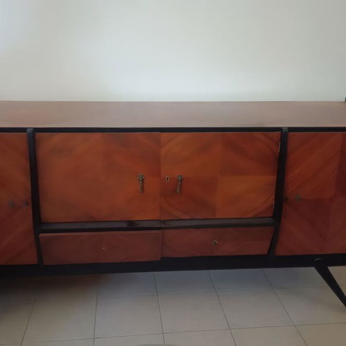 Mid Century Modern Vintage Buffet used, 1960s-70s marquetry