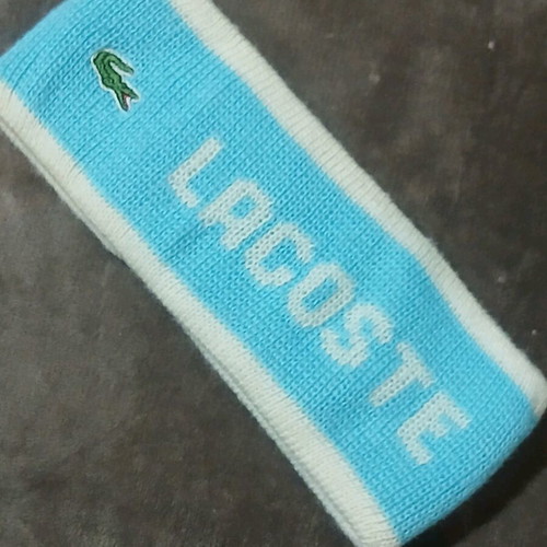 Lacoste headband new, white and turquoise