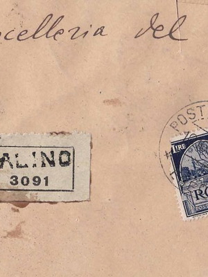 Kalymnos Egeo 1933 postal cover used with Calino and Rodi stamps