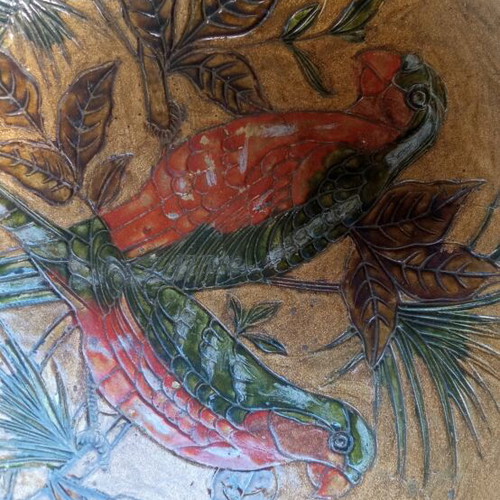Decorative brass bowl painted, like new